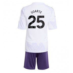 Manchester United Manuel Ugarte #25 Replika Bortatröja Barn 2025-26 Kortärmad (+ Korta byxor)